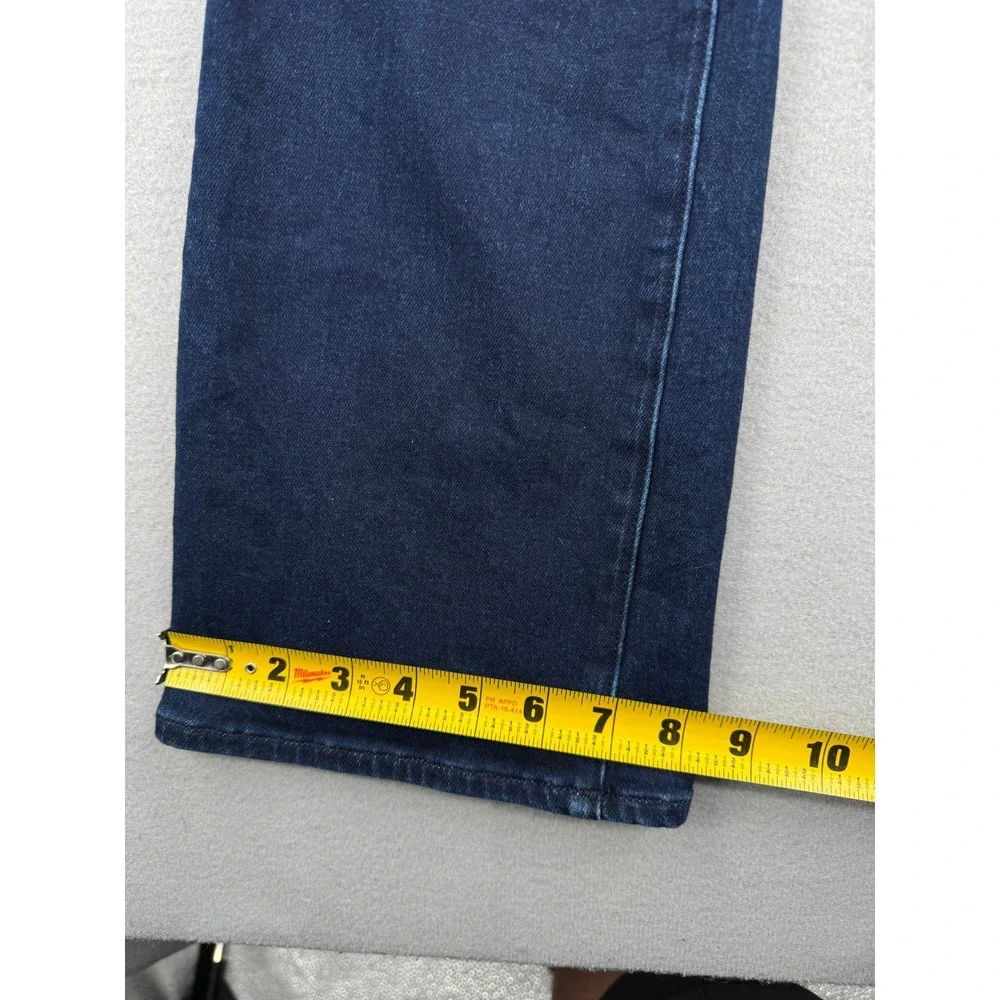 Paige Indio Zip Short Dark Blue Flare Leg Trouser Jeans Womens 27 (30x32) Boho